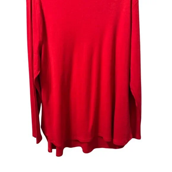 Chicos Red Mock Neck Long Sleeve Knit Tunic Top Size XL 100% Shirt. NWT - Picture 7 of 12